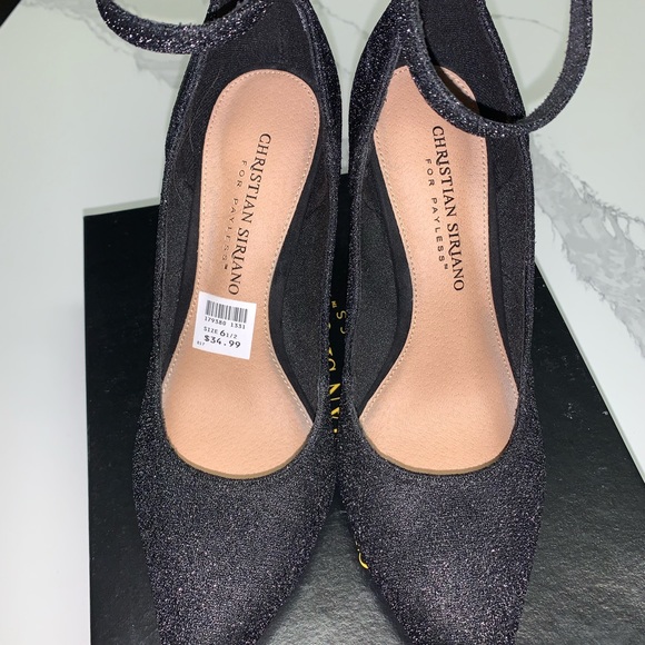 Black sparkly Christian Siriano heels - Picture 2 of 5